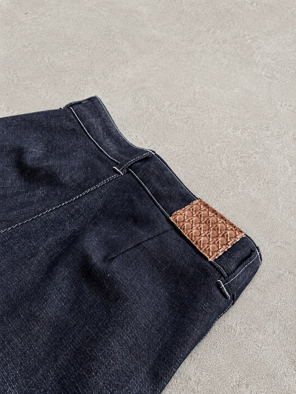 Raw Denim Double Pleated Trousers